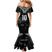 New Zealand Rugby Custom Family Matching Mermaid Dress and Hawaiian Shirt Aotearoa Armour Blacks Silver Ferns LT03 - Polynesian Pride