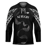New Zealand Rugby Custom Hockey Jersey Aotearoa Armour Blacks Silver Ferns - Polynesian Pride