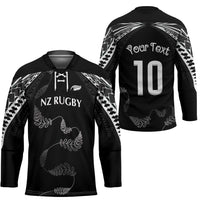 New Zealand Rugby Custom Hockey Jersey Aotearoa Armour Blacks Silver Ferns - Polynesian Pride