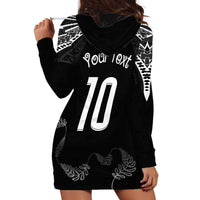 New Zealand Rugby Custom Hoodie Dress Aotearoa Armour Blacks Silver Ferns LT03 - Polynesian Pride