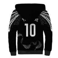 New Zealand Rugby Custom Sherpa Hoodie Aotearoa Armour Blacks Silver Ferns - Polynesian Pride