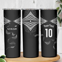 New Zealand Rugby Custom Skinny Tumbler Aotearoa Armour Blacks Silver Ferns LT03 - Polynesian Pride