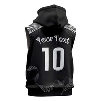 New Zealand Rugby Custom Sleeveless Zip Hoodie Aotearoa Armour Blacks Silver Ferns LT03 - Polynesian Pride