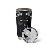 New Zealand Rugby Custom Tumbler Cup Aotearoa Armour Blacks Silver Ferns - Polynesian Pride
