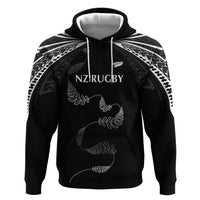 New Zealand Rugby Custom Zip Hoodie Aotearoa Armour Blacks Silver Ferns - Polynesian Pride