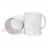 Tonga White Sunday Ceramic Mug Tongan Tribal Heritage Tattoos LT03 - Polynesian Pride