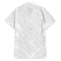 Tonga White Sunday Family Matching Off The Shoulder Long Sleeve Dress and Hawaiian Shirt Tongan Tribal Heritage Tattoos LT03 - Polynesian Pride