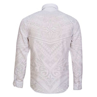 Tonga White Sunday Family Matching Off The Shoulder Long Sleeve Dress and Hawaiian Shirt Tongan Tribal Heritage Tattoos LT03 - Polynesian Pride