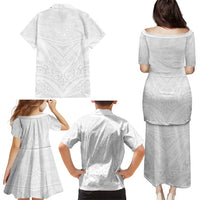 Tonga White Sunday Family Matching Puletasi and Hawaiian Shirt Tongan Tribal Heritage Tattoos LT03 - Polynesian Pride
