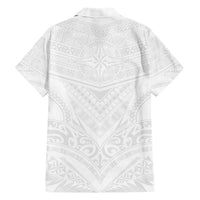 Tonga White Sunday Family Matching Short Sleeve Bodycon Dress and Hawaiian Shirt Tongan Tribal Heritage Tattoos LT03 - Polynesian Pride
