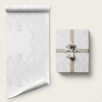 Tonga White Sunday Wrapping Paper Tongan Tribal Heritage Tattoos LT03 58" × 23" White - Polynesian Pride