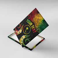 Personalised Chuuk Independence Day Canvas Wall Art Polynesian Tattoo and Plumeria Reggae Color