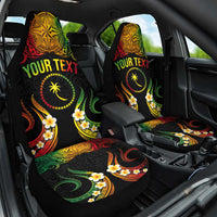 Personalised Chuuk Independence Day Car Seat Cover Polynesian Tattoo and Plumeria Reggae Color LT03 One Size Reggae - Polynesian Pride