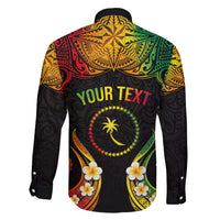 Personalised Chuuk Independence Day Family Matching Long Sleeve Bodycon Dress and Hawaiian Shirt Polynesian Tattoo and Plumeria Reggae Color LT03 - Polynesian Pride
