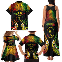 Personalised Chuuk Independence Day Family Matching Tank Maxi Dress and Hawaiian Shirt Polynesian Tattoo and Plumeria Reggae Color LT03 - Polynesian Pride