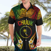 Personalised Chuuk Independence Day Hawaiian Shirt Polynesian Tattoo and Plumeria Reggae Color LT03 - Polynesian Pride