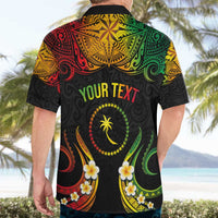 Personalised Chuuk Independence Day Hawaiian Shirt Polynesian Tattoo and Plumeria Reggae Color LT03 - Polynesian Pride