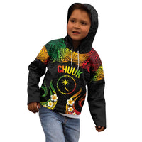 Personalised Chuuk Independence Day Kid Hoodie Polynesian Tattoo and Plumeria Reggae Color LT03 - Polynesian Pride