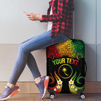 Personalised Chuuk Independence Day Luggage Cover Polynesian Tattoo and Plumeria Reggae Color LT03 - Polynesian Pride