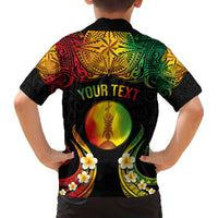 Personalised New Caledonia Independence Day Family Matching Puletasi and Hawaiian Shirt Polynesian Tattoo and Plumeria Reggae Color LT03 - Polynesian Pride