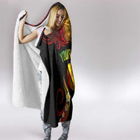 Personalised New Caledonia Independence Day Hooded Blanket Polynesian Tattoo and Plumeria Reggae Color LT03 - Polynesian Pride