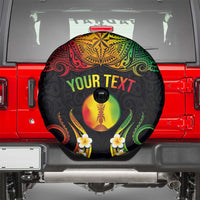 Personalised New Caledonia Independence Day Spare Tire Cover Polynesian Tattoo and Plumeria Reggae Color LT03 - Polynesian Pride