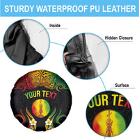 Personalised New Caledonia Independence Day Spare Tire Cover Polynesian Tattoo and Plumeria Reggae Color LT03 - Polynesian Pride