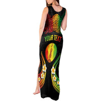 Personalised New Caledonia Independence Day Tank Maxi Dress Polynesian Tattoo and Plumeria Reggae Color LT03 - Polynesian Pride