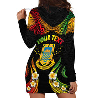 Personalised Tuvalu Independence Day Hoodie Dress Polynesian Tattoo and Plumeria Reggae Color LT03 - Polynesian Pride