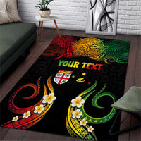 Personalised Malampa Fiji Day Area Rug Polynesian Tattoo and Plumeria Reggae Color LT03 Reggae - Polynesian Pride