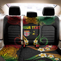 Personalised Malampa Fiji Day Back Car Seat Cover Polynesian Tattoo and Plumeria Reggae Color LT03 - Polynesian Pride