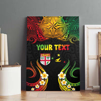 Personalised Malampa Fiji Day Canvas Wall Art Polynesian Tattoo and Plumeria Reggae Color LT03 - Polynesian Pride