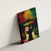 Personalised Malampa Fiji Day Canvas Wall Art Polynesian Tattoo and Plumeria Reggae Color LT03 - Polynesian Pride