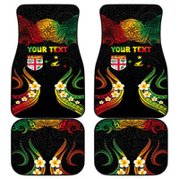 Personalised Malampa Fiji Day Car Mats Polynesian Tattoo and Plumeria Reggae Color LT03 - Polynesian Pride