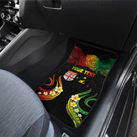 Personalised Malampa Fiji Day Car Mats Polynesian Tattoo and Plumeria Reggae Color LT03 - Polynesian Pride