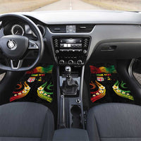 Personalised Malampa Fiji Day Car Mats Polynesian Tattoo and Plumeria Reggae Color LT03 Set 2pcs - Front Reggae - Polynesian Pride
