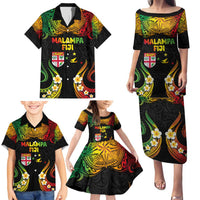 Personalised Malampa Fiji Day Family Matching Puletasi and Hawaiian Shirt Polynesian Tattoo and Plumeria Reggae Color LT03 - Polynesian Pride