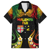 Personalised Malampa Fiji Day Family Matching Short Sleeve Bodycon Dress and Hawaiian Shirt Polynesian Tattoo and Plumeria Reggae Color LT03 Dad's Shirt - Short Sleeve Reggae - Polynesian Pride