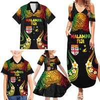 Personalised Malampa Fiji Day Family Matching Summer Maxi Dress and Hawaiian Shirt Polynesian Tattoo and Plumeria Reggae Color LT03 - Polynesian Pride