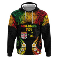 Personalised Malampa Fiji Day Hoodie Polynesian Tattoo and Plumeria Reggae Color LT03 Pullover Hoodie Reggae - Polynesian Pride