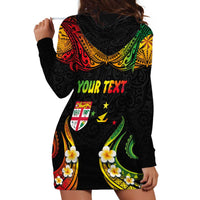 Personalised Malampa Fiji Day Hoodie Dress Polynesian Tattoo and Plumeria Reggae Color LT03 - Polynesian Pride