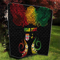 Personalised Malampa Fiji Day Quilt Polynesian Tattoo and Plumeria Reggae Color LT03 - Polynesian Pride