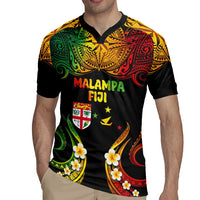 Personalised Malampa Fiji Day Rugby Jersey Polynesian Tattoo and Plumeria Reggae Color LT03 - Polynesian Pride