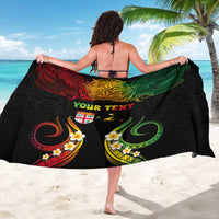 Personalised Malampa Fiji Day Sarong Polynesian Tattoo and Plumeria Reggae Color LT03 - Polynesian Pride