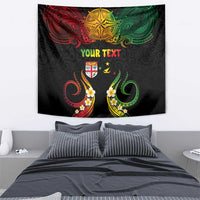 Personalised Malampa Fiji Day Tapestry Polynesian Tattoo and Plumeria Reggae Color LT03 - Polynesian Pride