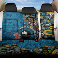 Fiji and Australia Kangaroos Back Car Seat Cover Indigenous Aboriginal and Fijian Masi Tribal Tattoo LT03 One Size Blue - Polynesian Pride
