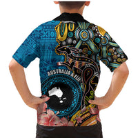 Fiji and Australia Kangaroos Family Matching Mermaid Dress and Hawaiian Shirt Indigenous Aboriginal and Fijian Masi Tribal Tattoo LT03 - Polynesian Pride