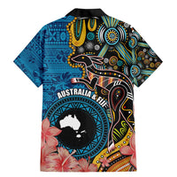 Fiji and Australia Kangaroos Family Matching Mermaid Dress and Hawaiian Shirt Indigenous Aboriginal and Fijian Masi Tribal Tattoo LT03 - Polynesian Pride