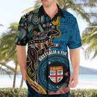Fiji and Australia Kangaroos Hawaiian Shirt Indigenous Aboriginal and Fijian Masi Tribal Tattoo LT03 - Polynesian Pride