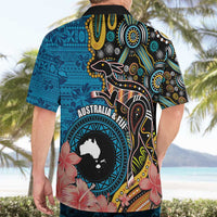 Fiji and Australia Kangaroos Hawaiian Shirt Indigenous Aboriginal and Fijian Masi Tribal Tattoo LT03 - Polynesian Pride